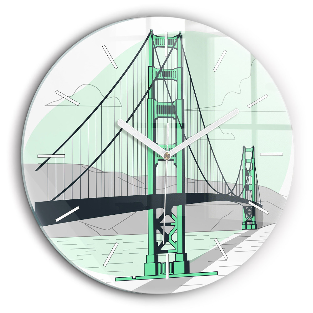 Ceas din sticlă rotund Podul Verde