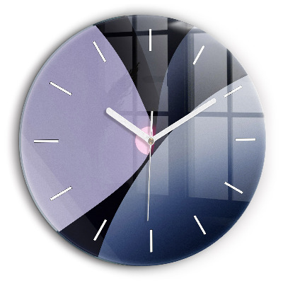 Ceas perete din sticlă rotund Abstracția soarelui