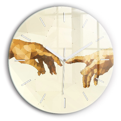 Ceas din sticlă rotund Crearea lui Adam