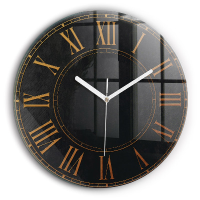 Ceas rotund de perete din sticlă Cifre romane vechi