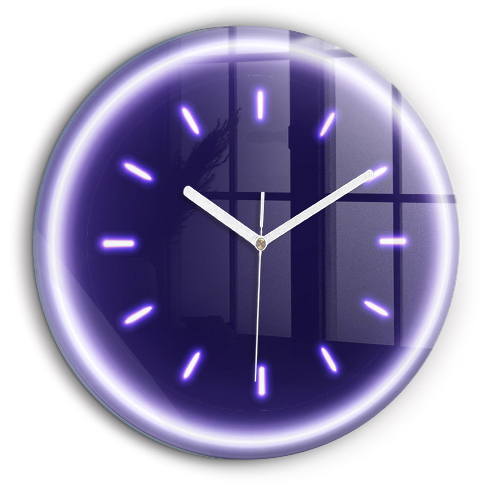 Ceas din sticlă rotund Linii de neon
