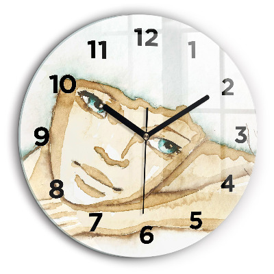 Portretul unei femei Ceas de sticlă pe perete rotund