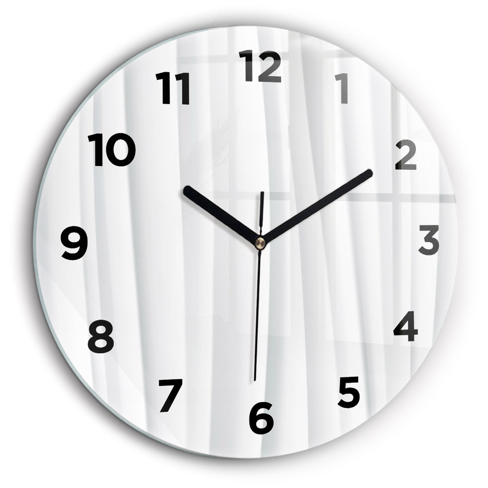 Textura valuri Ceas rotund de perete din sticlă