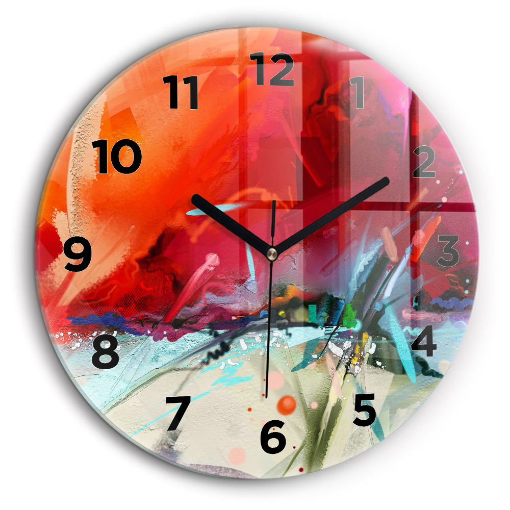 Rânduri de condimente Ceas de sticlă pe perete rotund