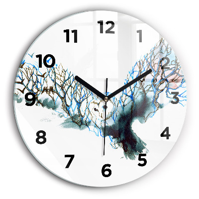 Libertatea și natura păsărilor Ceas de sticlă pe perete rotund