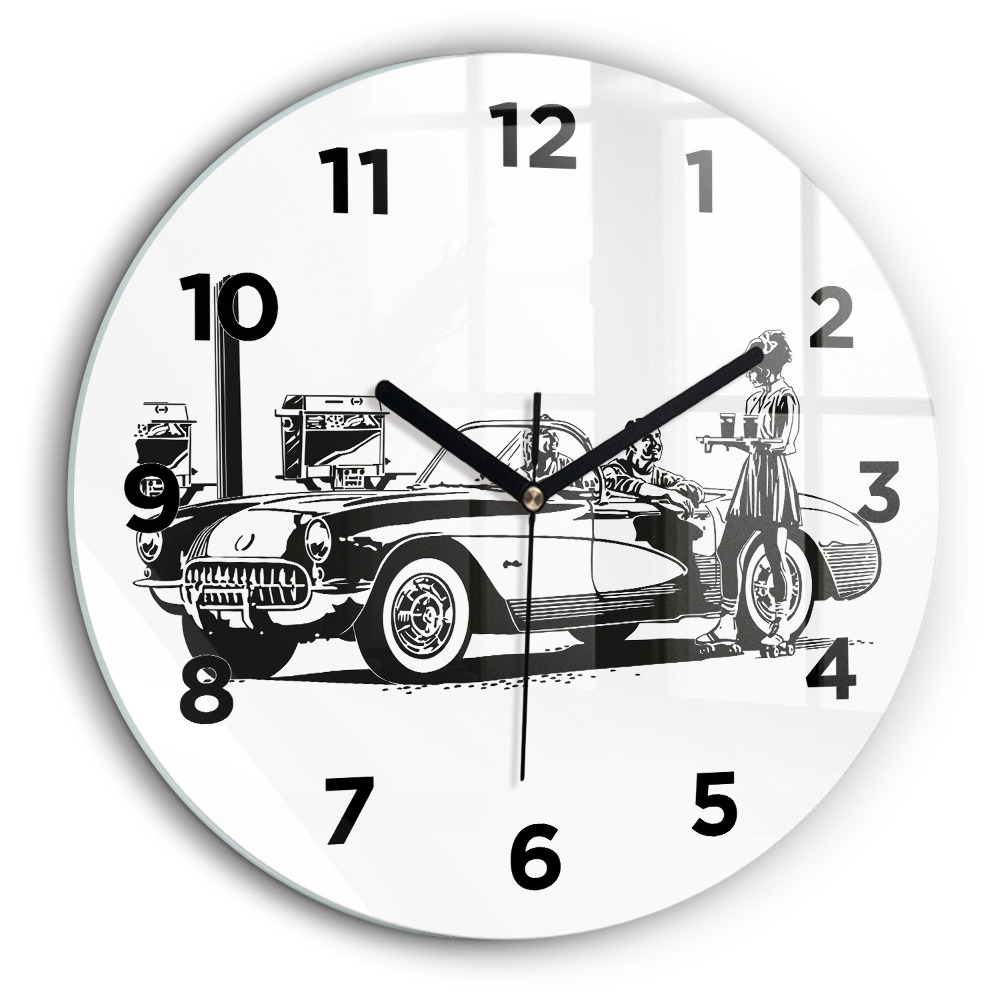 Ilustrație retro Ceas din sticlă rotund