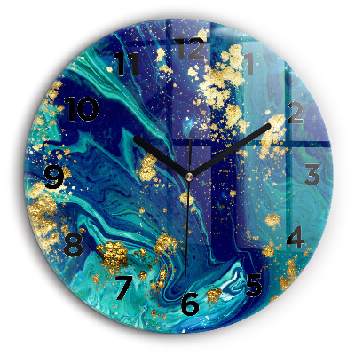 Abstracția modernă Ceas perete din sticlă rotund