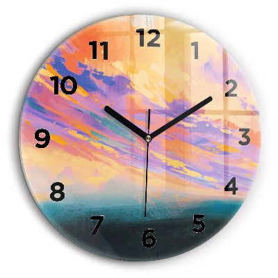 Abstracția cerului Ceas perete din sticlă rotund