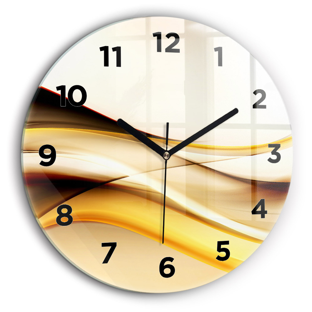 Abstracția valurilor Ceas rotund de perete din sticlă