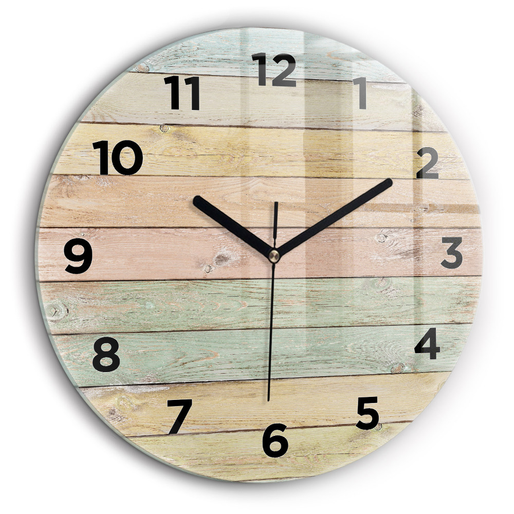 Plăci colorate Ceas din sticlă rotund