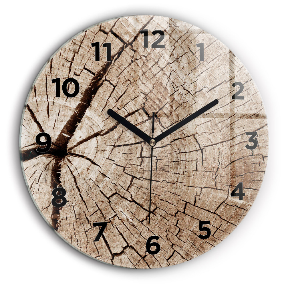 ciot de lemn vechi Ceas perete din sticlă rotund