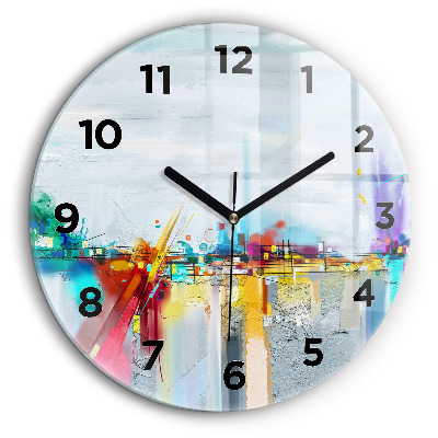 Peisaj abstract de ulei Ceas din sticlă rotund