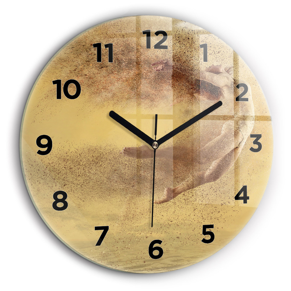 Femeie în siluetă Ceas perete din sticlă rotund