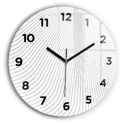 Linii abstracte Ceas de sticlă pe perete rotund