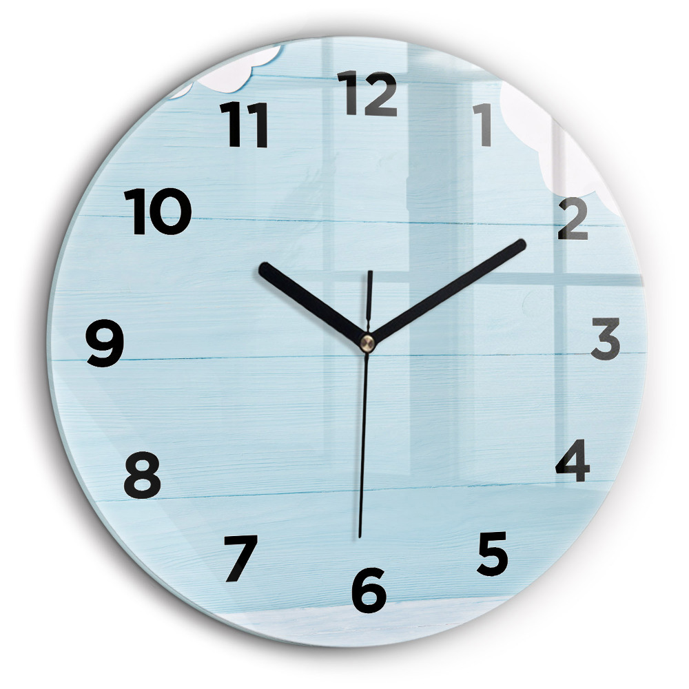 Tabla pentru copii Ceas perete din sticlă rotund