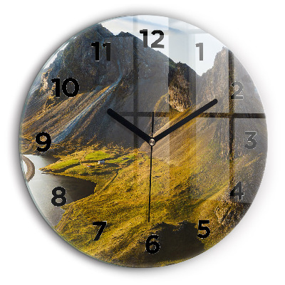 Drum în Islanda Ceas perete din sticlă rotund