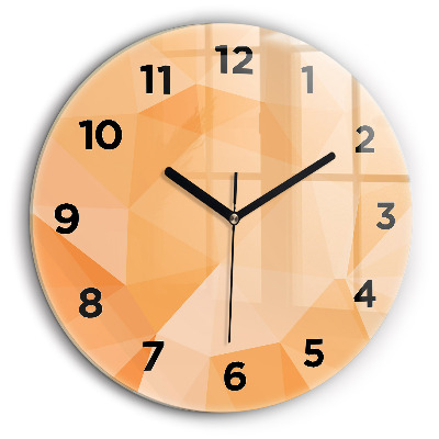 Triunghiuri abstracte Ceas rotund de perete din sticlă