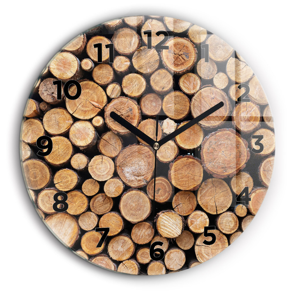 Inele de copac Ceas perete din sticlă rotund