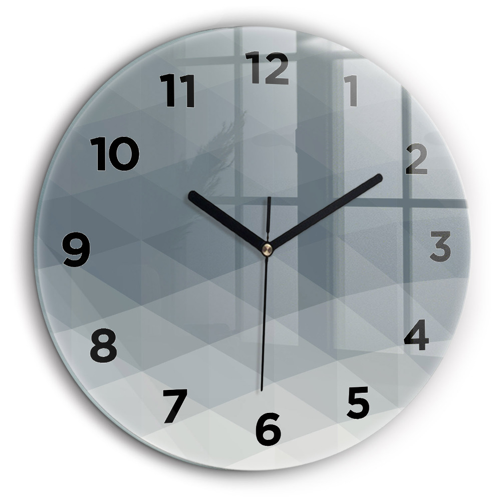 Abstracția gri Ceas perete din sticlă rotund