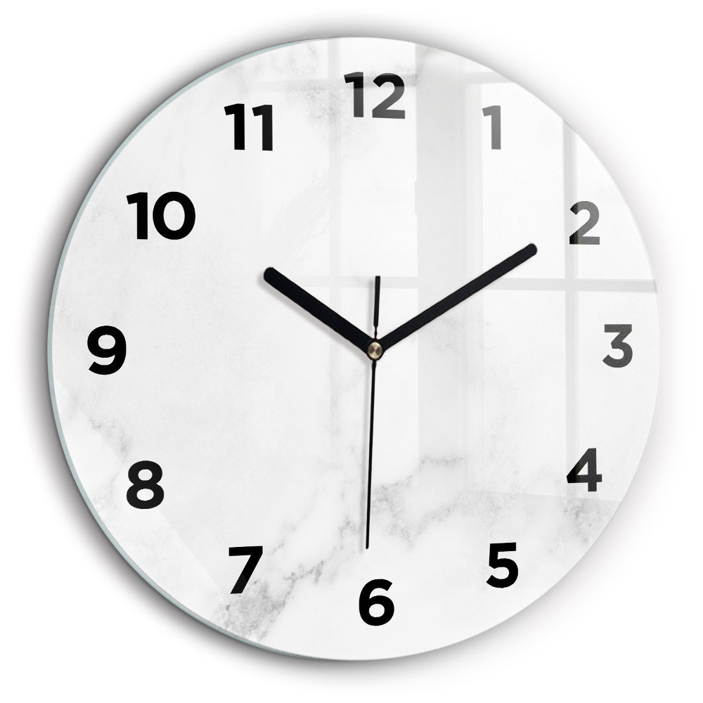 Marmură elegantă Ceas din sticlă rotund