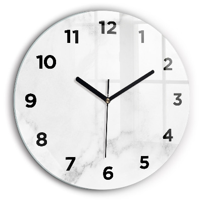 Marmură elegantă Ceas din sticlă rotund
