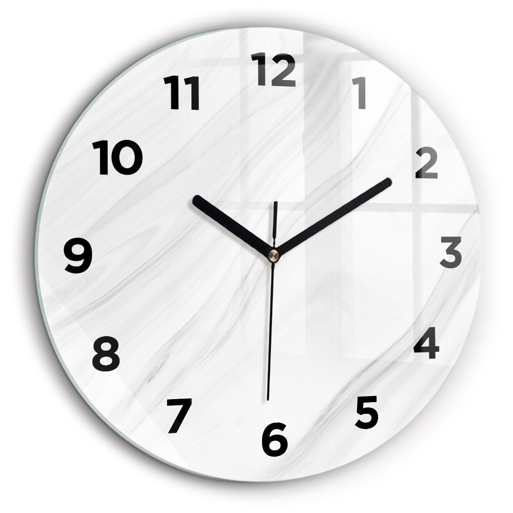 Marmură decorativă Ceas perete din sticlă rotund