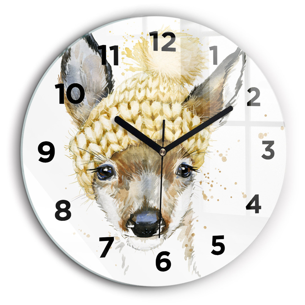 Cerb Ceas rotund de perete din sticlă