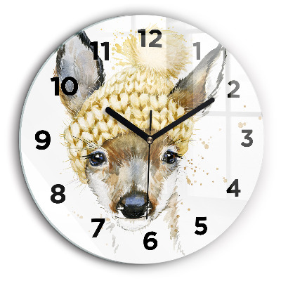 Cerb Ceas rotund de perete din sticlă