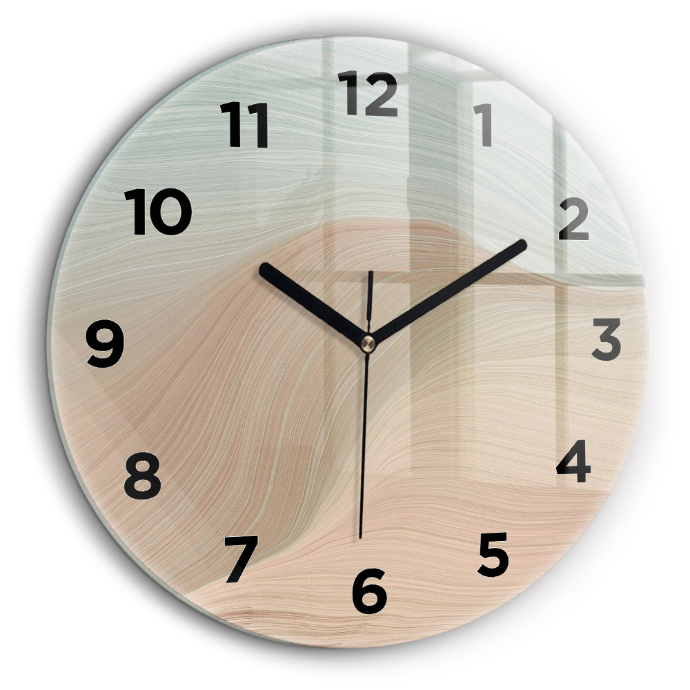 Abstracția valurilor Ceas perete din sticlă rotund