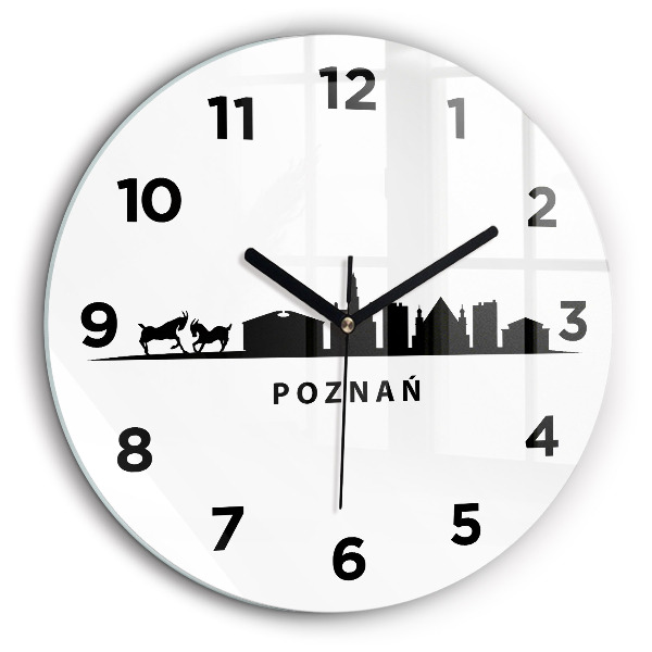 Grafică panoramică Poznań Ceas din sticlă rotund