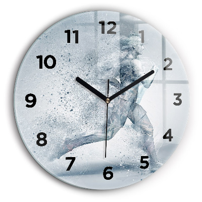 Alergător Ceas de sticlă pe perete rotund