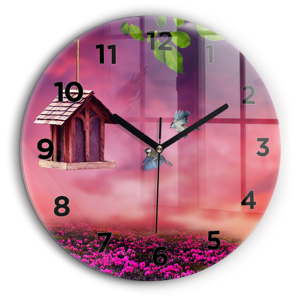 Colivie Ceas rotund de perete din sticlă