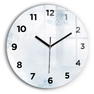 Schița plantei Ceas perete din sticlă rotund