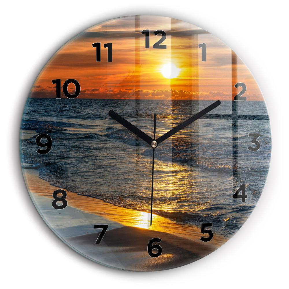 Władysławowo Marea Baltică Ceas perete din sticlă rotund