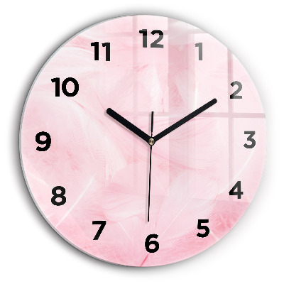 Pene – abstracție Ceas rotund de perete din sticlă