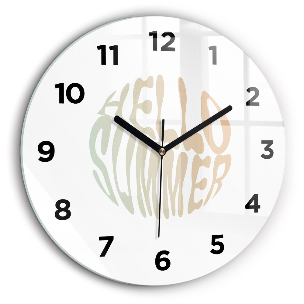 Bună vară! Ceas rotund de perete din sticlă