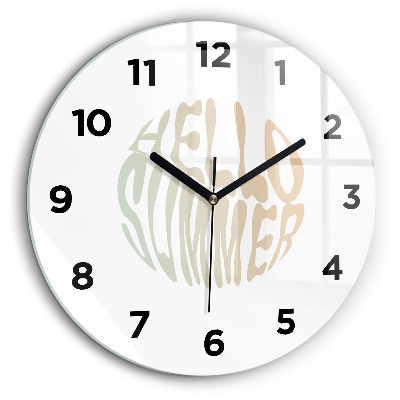Bună vară! Ceas rotund de perete din sticlă