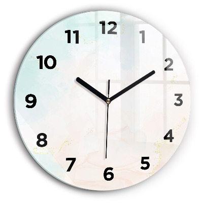 Marmură acuarelă Ceas din sticlă rotund