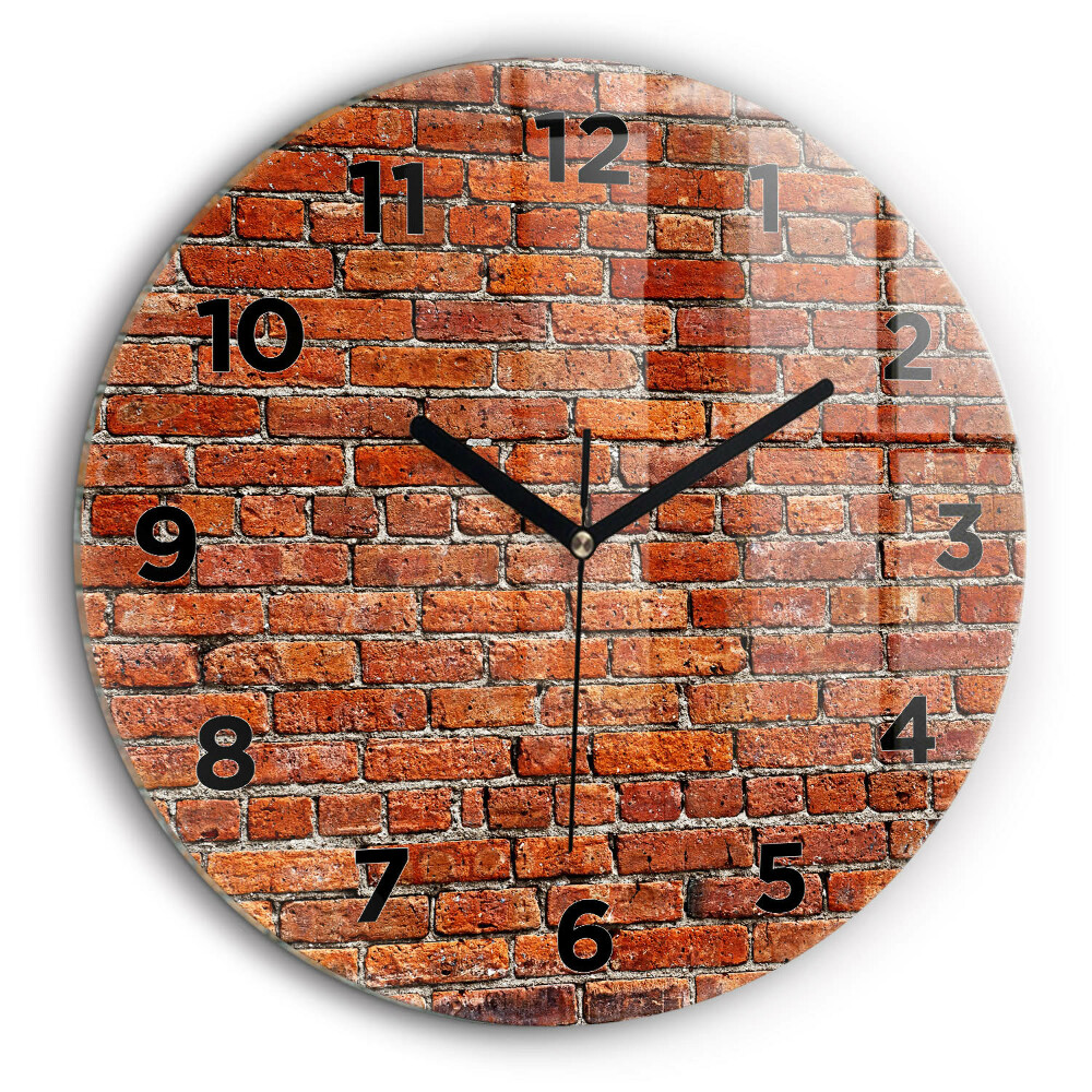 Zid vechi de cărămidă Ceas perete din sticlă rotund