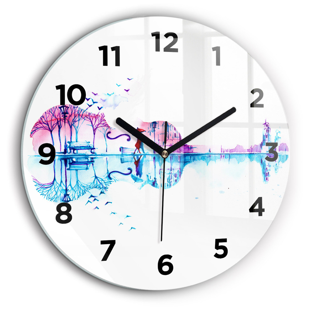 Lacul Cello Park Ceas de sticlă pe perete rotund