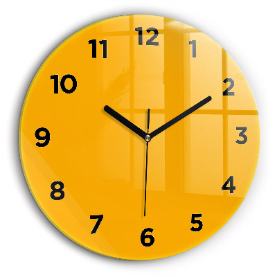 Galben închis Ceas din sticlă rotund