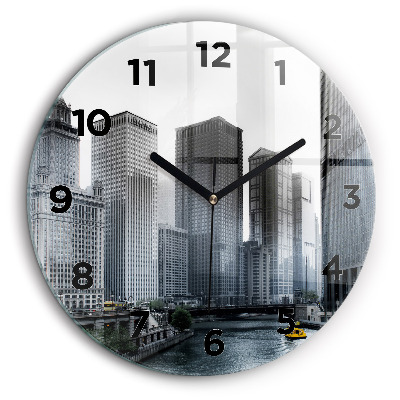 Panorama orasului Ceas din sticlă rotund