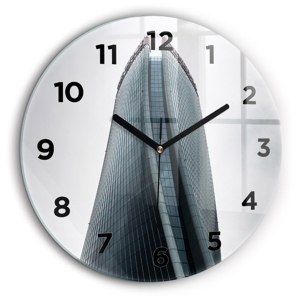 Zgârie-nori din Milano Ceas rotund de perete din sticlă
