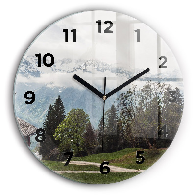 Vedere la munte Ceas din sticlă rotund