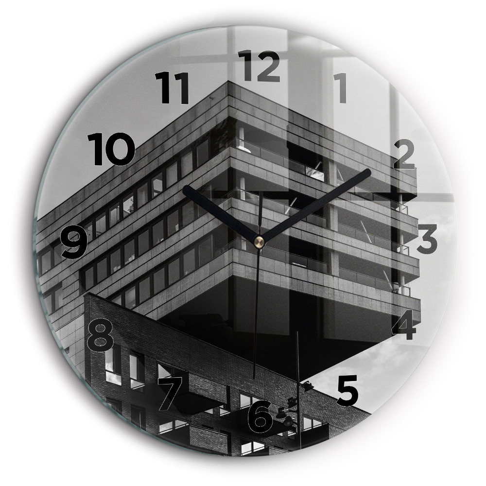 Arhitectura la Amsterdam Ceas perete din sticlă rotund