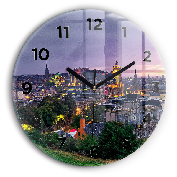 Edinburgh de la Calton Hill Ceas de sticlă pe perete rotund