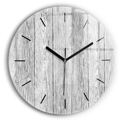 Ceas perete din sticlă rotund Panouri din lemn