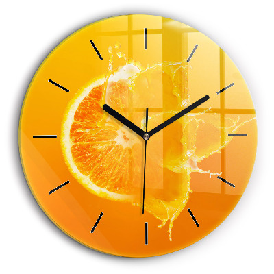 Ceas rotund de perete din sticlă Portocale