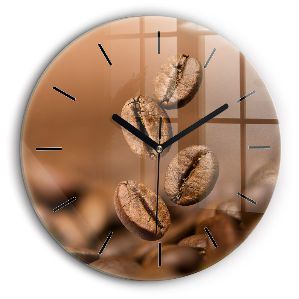 Ceas perete din sticlă rotund Culori abstracte