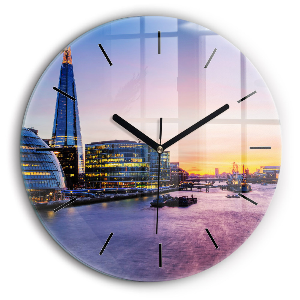 Ceas perete din sticlă rotund Vedere a Londrei